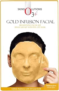 O3+ Gold Infusion Brightening Facial Kit 45g with Peel off Mask for Glowing Skin | Gold Facial kit for Exfoliate & Detoxify the Skin, For All Skin Typ