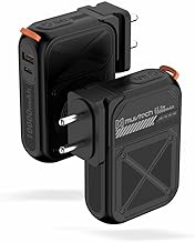 Muvtech Travel Mate Magnetic Wireless Power Bank 10000mAh 22.5W Fast Charging | Built-in Wall Charger, Adjustable Sockets, USB-A & Type-C in/Out | Com