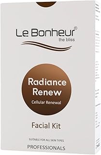 Le Bonheur Radiance Renew Professional Facial Kit | Wedding Edition | Glowing & Hydrating Skin | All Skin Types (Monodose - One Face Application Pack)