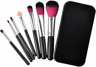 Professional 7 Piece Makeup Brush Set with Travel Storage Tin Soft Synthetic Bristles for Smooth Blending and Precise Application