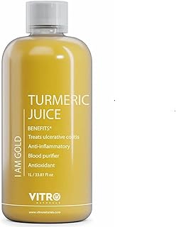 Vitro Turmeric Juice with Black Pepper 1Ltr | Liquid Curcumin Supplement for Joint Support, Inflammation & Immunity | kachi haldi,Fast Absorbing Alter