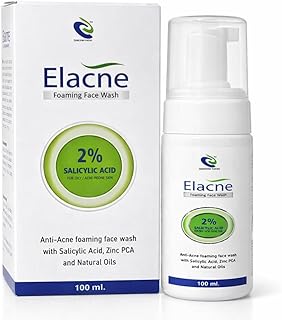 Elacne Foaming Face Wash with 2% Salicylic Acid, Zinc PCA and Natural Oils, for Oily and Acne-Prone Skin, 100 ml