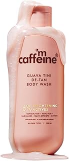 mCaffeine 1% Glycolic Acid Detan Body Wash 300ml | 2% Niacinamide, 3% Kojic Acid-Glutathione | Bodywash for Women & Men| Brightens, Hydrates, Reduces