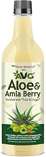AVG Health Organics Aloe & Amla Berry, Aloevera & Amla Juice with Ashwagandha 1000ml, Boosts Immunity, Natural Detox, No Added Sugar