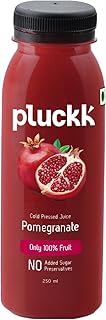 Pluckk Cold-Pressed 100% Pomegranate Fruit Juice | No Added Sugar | No Preservatives | No Concentrates | Rich in Vitamin E | Gut-Friendly