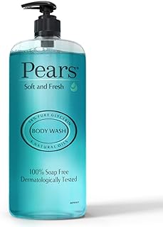 Pears 98% Pure Glycerin Soft & Fresh Glow Body Wash with Mint Extract and 0% Parabens & Soap for Freshness & Glow, 750 ml