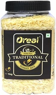 Oreal Traditional Basmati Rice – Premium Aged Long Grain, Aromatic & Healthy Heart Rice – 1kg Jar Pack