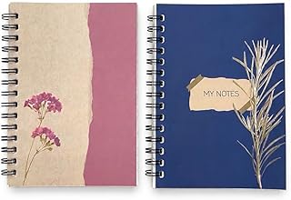 A5 Spiral Bound Ruled Diary Notebook, 100 GSM, Set of 2, for Writing, Notes, Office, College & Gifting