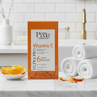 Vitamin C Facial Kit – 55g | 6 Steps Salon Facial Enriched with Kojic Formula for Brightening, Glow & Even Skin Tone | No Harmful Chemicals | Instant