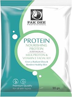 Protein Facial Nourishing Protein 10 Step Facial Kit Milk Protein & Vitamin E Facial Kit Give Radiant Glow & Render healthy Skin 105 Gm