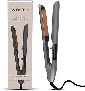 WINSTON Hair Straightener with Titanium Ceramic Plates, Adjustable Temperature Auto Shut-Off, Digital Display, All Hair Type - 1 Year Warranty