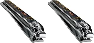 Nail Clipper 2 Piece with Anti-Slip Grip for Men & Women | Stainless Steel Nail Trimmer for Fingernails & Toenails | Nail Cutter | Professional Manicu