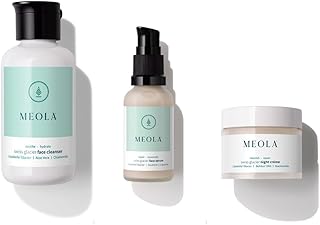 Skin Care Kit - MEOLA Swiss Glacier Night Routine Set for Men & Women, Face Cleanser, Serum & Night Cream Combo for Even Complexion, With Vitamin B3,