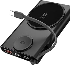 SEVENAIRE P130 3-in-1 Magnetic Power Bank 10000mAh [Magsafe Compatible] with Apple Watch Charging | Magnetic Power Bank for iPhone 12 & Above & iWatch