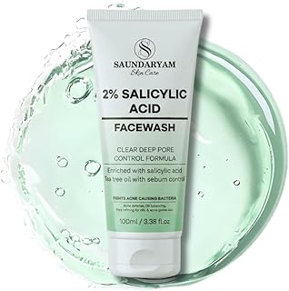 Anti-Acne Salicylic Acid 2% Face Wash for Oily & Acne-Prone Skin | Deep Pore Cleansing, Oil Control & Blackhead Removal | Gentle Exfoliating Cleanser