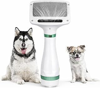 2 in 1 Pet Grooming Brush with Dryer | Quiet Low Heat Hair Dryer for Dogs and Cats | 3 Wind Temperature Settings