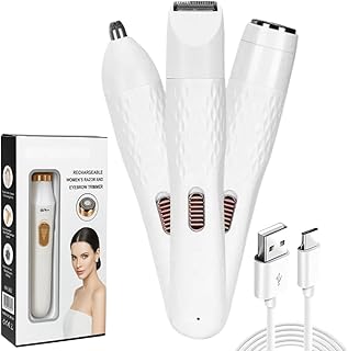 3-in-1 Women’s Trimmer for Bikini, Face & Body Hair Removal Eyebrow Trimmer for Woman || 120Min Runtime || Facial Hair Remover for Face, Underarms, No