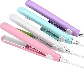 NOOR LIVING Professional Mini Hair Straightener Flat Iron | Portable Travel Size Ceramic Hair Straightening Tool with Fast Heating, Anti-Scald Design,
