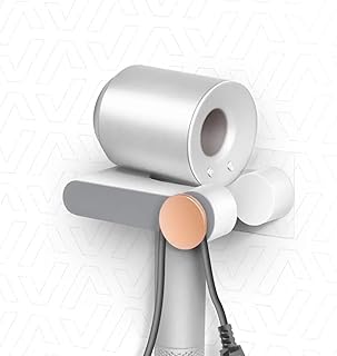 Evona Magic Sticker Self Adhesive Wall Mounted Hair Dryer Holder Punch-free Blow Dryer Holder Rack Plastic Hair Dryer Stand Hair Straightener Stand fo