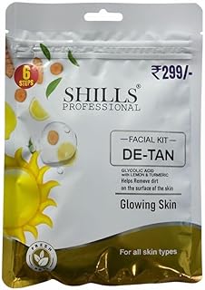 Shills Professional d-tane facial kit | D-Tan 6-Step Tan Removal & Brightening Kit for Glowing Skin | Deep Cleansing, Pore Tightening & Oil Control fo