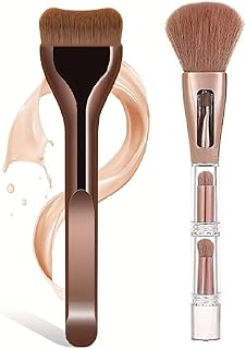 4 in 1 Makeup Brush Set - All in One Travel Brush With Powder Foundation, Eyeshadow Brush.(Set Of-2)