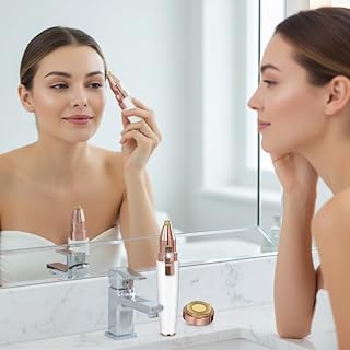 zedx Women’s 2 in 1 Mini Facial Hair Removal Machine – Eyebrow Trimmer Pen & Face Trimmer, Upper Lip Remover & Epilator – USB Rechargeable, Painless (