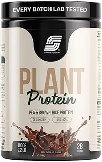 Sparkfusion Plant Protein Powder Isolated Pea & Brown Rice Protein 25 gm Protein Easy To Digest Triple|Chocolate Flavour 1 kg