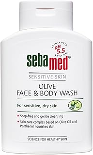 SebaMed Olive Face & Body Wash, Extra Mild For Sensitive, Dry Skin, Ph5.5, Soap Free, Gentle Cleansing, Olive Oil + Panthenol Nourishes Skin, Dermatol