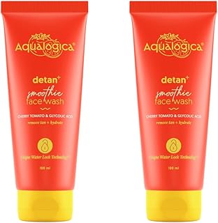 Aqualogica Detan+ Smoothie Face Wash with Glycolic Acid & Cherry Tomato for Men & Women for Tan removal, Hydrates & Gentle Exfoliates -Oily, Dry, Sens