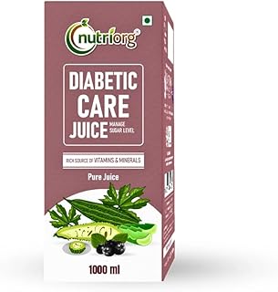 Nutriorg Diabetic Care Juice 1Ltr | Made with Amla, Jamun, Karela & 4 other herbs | Regulates blood sugar levels | Improves Insulin Sensitivity, Energ