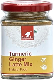 DHAATU Turmeric Ginger Latte Mix | Natural, Organic Ingredients | Antioxidant-Rich Superfood Blend | Wellness Drink for Health & Digestion | 100 G