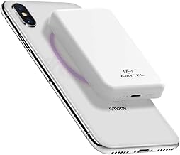 Wireless Power Bank 10,000mAh with Type-C & USB-A Ports, 25W Fast Charging, Compatible with 12+ and Android Devices – White