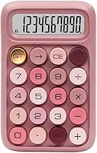 Transparent Desk Calculator with Pastel Mechanical Buttons 10 Digit Display Keyboard Basic Small for Home, School Office (Design and Color Sent As Per