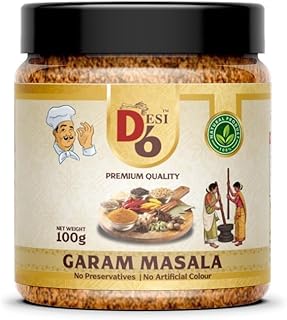 Desi 6 Garam Masala 100gm | Natural Spices Blend | Freshly Ground & Packed | No Preservatives | Perfect for Veg, Meat, Biryani, Chana, Samosa & Egg Di