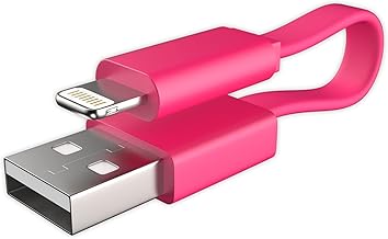 NEDIS® (Designed In Netherland Valueline USB Sync & Charge Short Power Bank Cable for iPhone, iPod, iPod & Mac 2013 & Older (Pink) Imported from Nethe