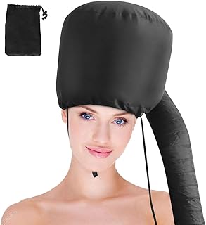 Bonnet Hood Hairdryer Attachment - Upgraded Hair Dryer Bonnet with Chin Strap and Longer Extended Hose More Easy to Enjoy Styling, Curling and Hair De