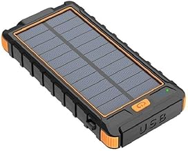 Foto Power Solar Power Bank, 15000mAh Portable Charger with USB C Input/Output for Cell Phones, External Battery Pack with Dual Flashlight for Camping