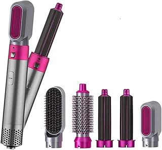 Exxelo 5-in-1 Hot Air Brush Styler (Special 10-Year Warranty) – Rotating Detachable Hair Dryer & Styler, Salon-Quality Blowouts, Curling, Straightenin