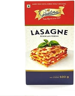 Gustora Ready To Eat Lasagne Luscious Pasta Sheets Of Lasagne I 100% Durum Wheat Semolina Lasagne Sheets I Gluten Free I Vegetarian Instant Lasagne, 5