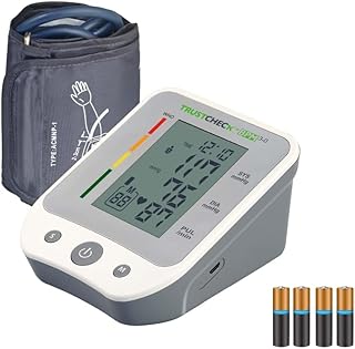 TRUSTCHECK Automatic Upper Arm Automatic Blood Pressure Monitor 3.0 with USB Port | LCD display | 3Yr Warranty By ARKRAY Grey