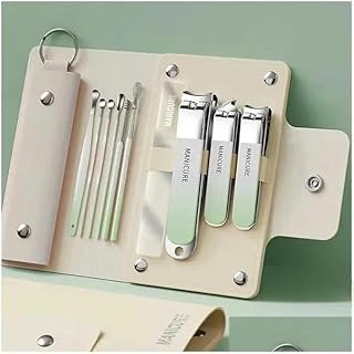 Premium 10-in-1 Stainless Steel Manicure & Ear Cleaning Kit for Men & Women | Nail Cutter Set with Large, Medium & Small Clippers + 6 Ear Picks | Port