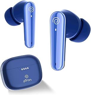 pTron Newly Launched Bassbuds Prism TWS Earbuds with 3D AudioScape, 45Hrs Playtime, TruTalk AI-ENC Calls, 50ms Low Latency Sync, BT5.3, Type-C Fast Ch