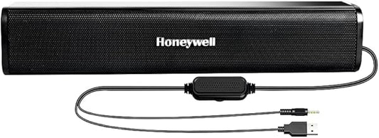 Honeywell Moxie V500 10W Portable USB Wired Soundbar, Speaker for PC,Desktop and Laptop with Volume Control and 3.5 mm AUX,2.0 Channel,52mmX2 Drivers,