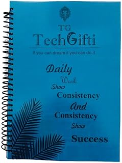 A4 Size Spiral Binding Notebook | Unruled Register Notebooks For Students & Office | Plastic Cover Spiral Register For Writing & Note-taking, Set of 1