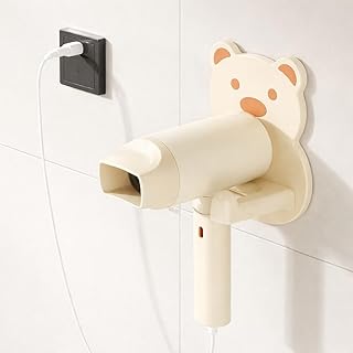 ODMART Hair Dryer Holder for Bathroom, Universal Wall Mounted Blow Dryer Rack Stand, Space-Saving Hair Dryer Organizer for All Hair Dryer Models, Stro