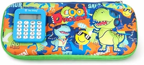 Pencil Pouch for Kids with Mini Calculator (Dinosaur)