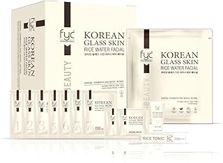 FYC PROFESSIONAL Korean Glass Skin Rice Water Facial Kit, 9-Step Skincare Ritual, 183g × 5 (915g, Pack of 5 Kits)