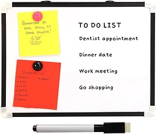D.A.Y. Republic 5 Piece A4 Dry Wipe Magnetic Whiteboard Portable Mini Office Notice Memo White Board, Pen and Eraser with an Easy Hang String Attachme