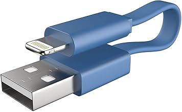 NEDIS (Designed In Netherlands Valueline Usb Sync & Charge Short Power Bank Cable For Iphone, Ipod, Ipod & Mac 2013 & Older (Blue)