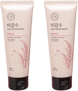 The Face Shop Rice Water Bright Cleansing Foam 100ml (Pack of 2) | Face Wash for Glowing Skin, Korean Skin Care, For All Skin Types